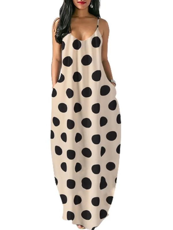 Women Half Sleeve V-neck Solid Color Dress