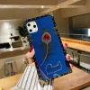 2023 Luxury Diamond Gem Peacock Feather Square Case For iPhone