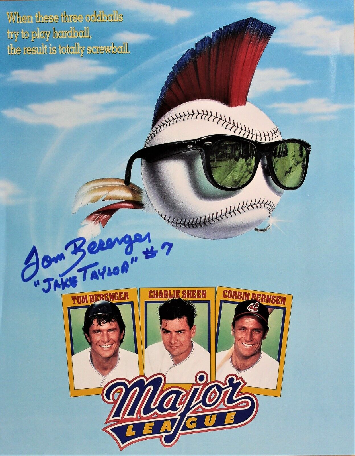 TOM BERENGER In-person Signed Photo Poster painting - Major League - Oversized