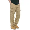 Men's Vintage Outdoor Tactical Cotton Elastic Waist Multi-Pocket Loose Cargo Pants by Inlyline