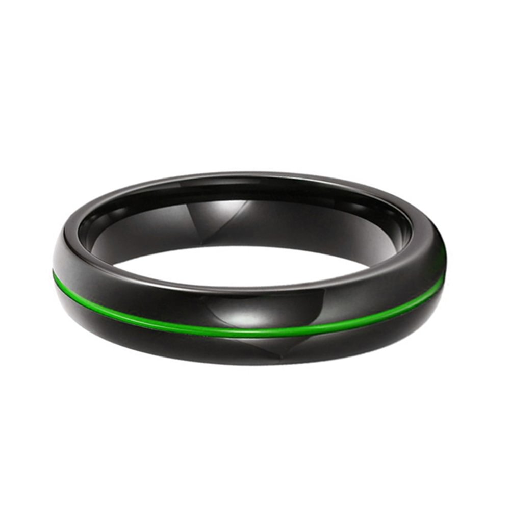 6mm Mens Firefighter Ring Thin Green Line Tungsten Rings Top Quality