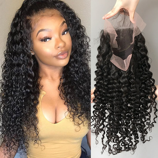 13X4 13X6 Transparent Lace Frontal Wigs Italian Curly 200% Density Pre Plucked Vrigin Human Hair Wigs
