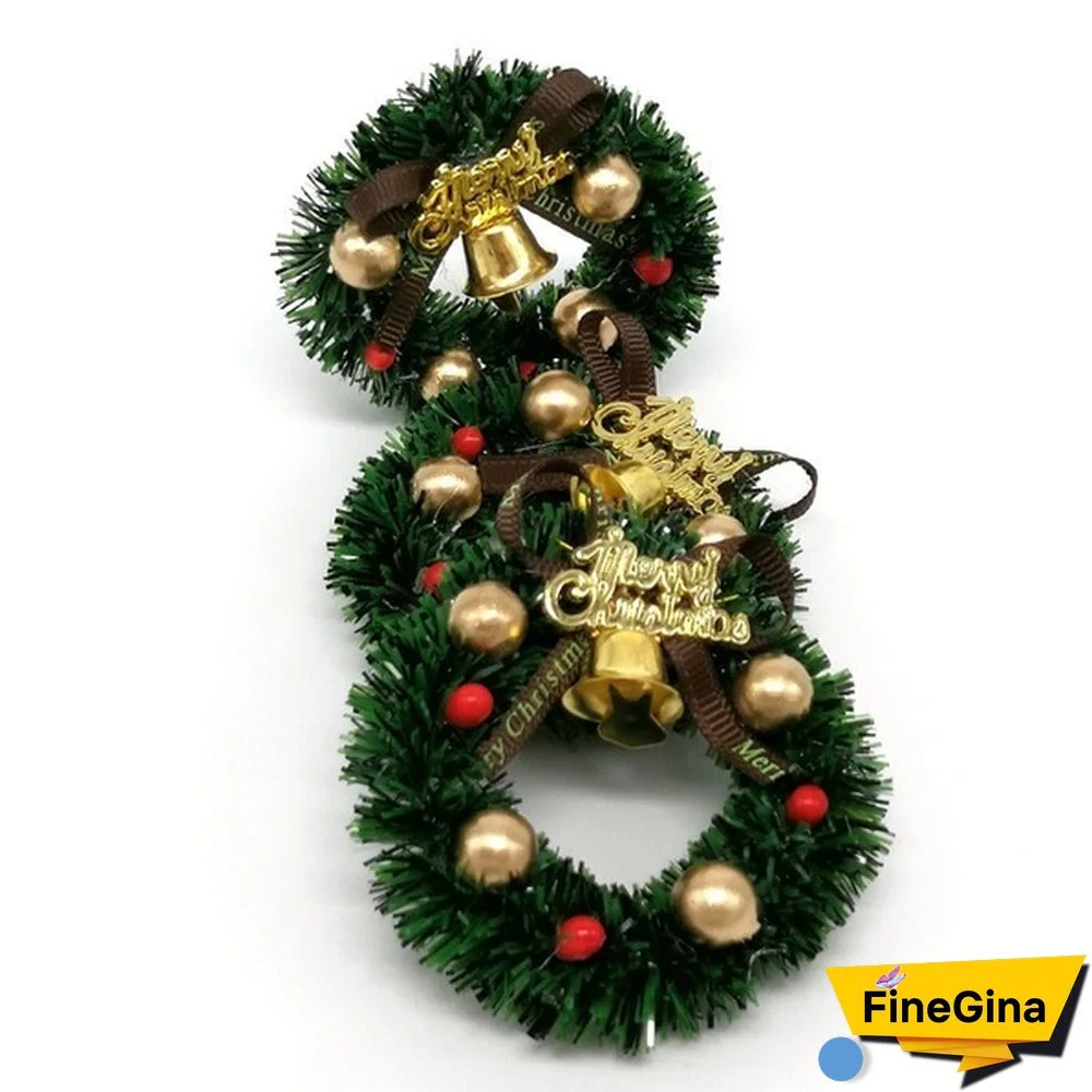 1Pc 1:12 Scale Dollhouse Mini Miniature Christmas Wreath Garland Christmas Ornaments Mini Decoration