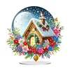 Acrylic Special Shaped Cartoon Christmas House Desktop Diamond Art Kits