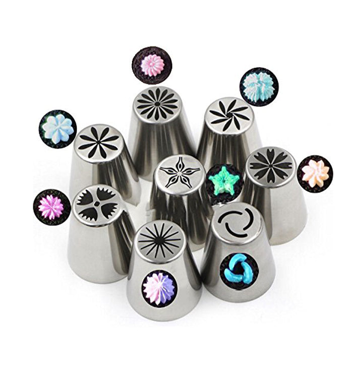 8pcs Russian Tulip Flower Tips Cake Icing Piping Nozzles Set For Cake Decoration