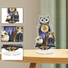 (US Local)Acrylic Special Shape Owl Diamond Painting Clock Ornaments Kit for Home Decor