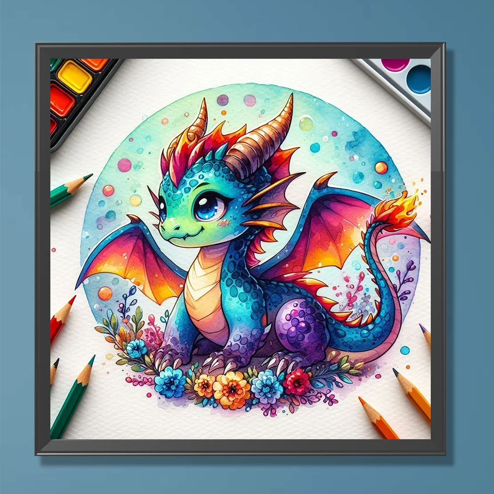 Full Round Diamond Painting 30*30cm - Dragon