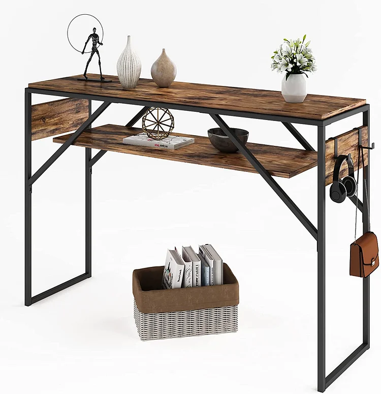 Bestier 40 inch Small Wood Console Table