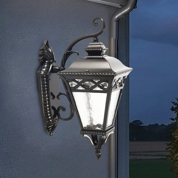1 Light Conic Wall Lighting Ideas Lodges Black Finish Clear Water Glass Wall Sconce Lamp