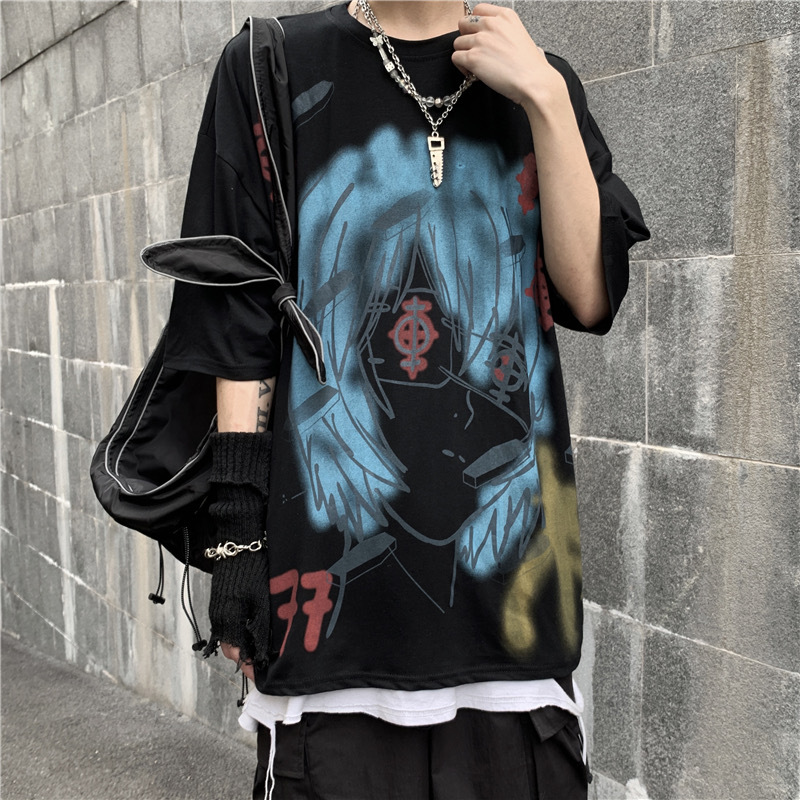 Street Unisex Tops Graffiti Hip Hop T Shirts Street wear Fashion Harajuku Tee Shirt 2022 Summer / TECHWEAR CLUB / Techwear
