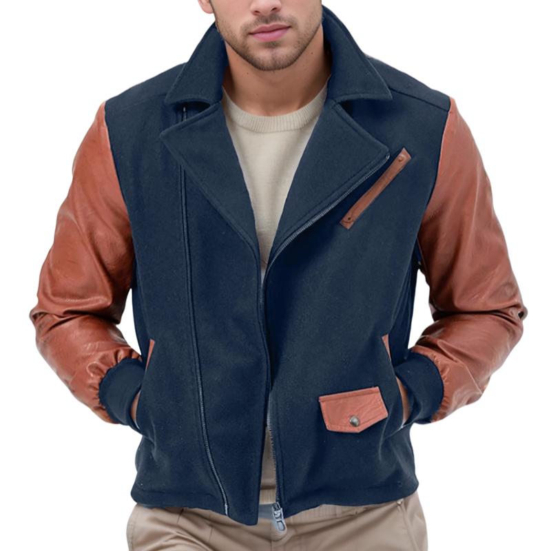 Men's Vintage Leather and Wool Jacket