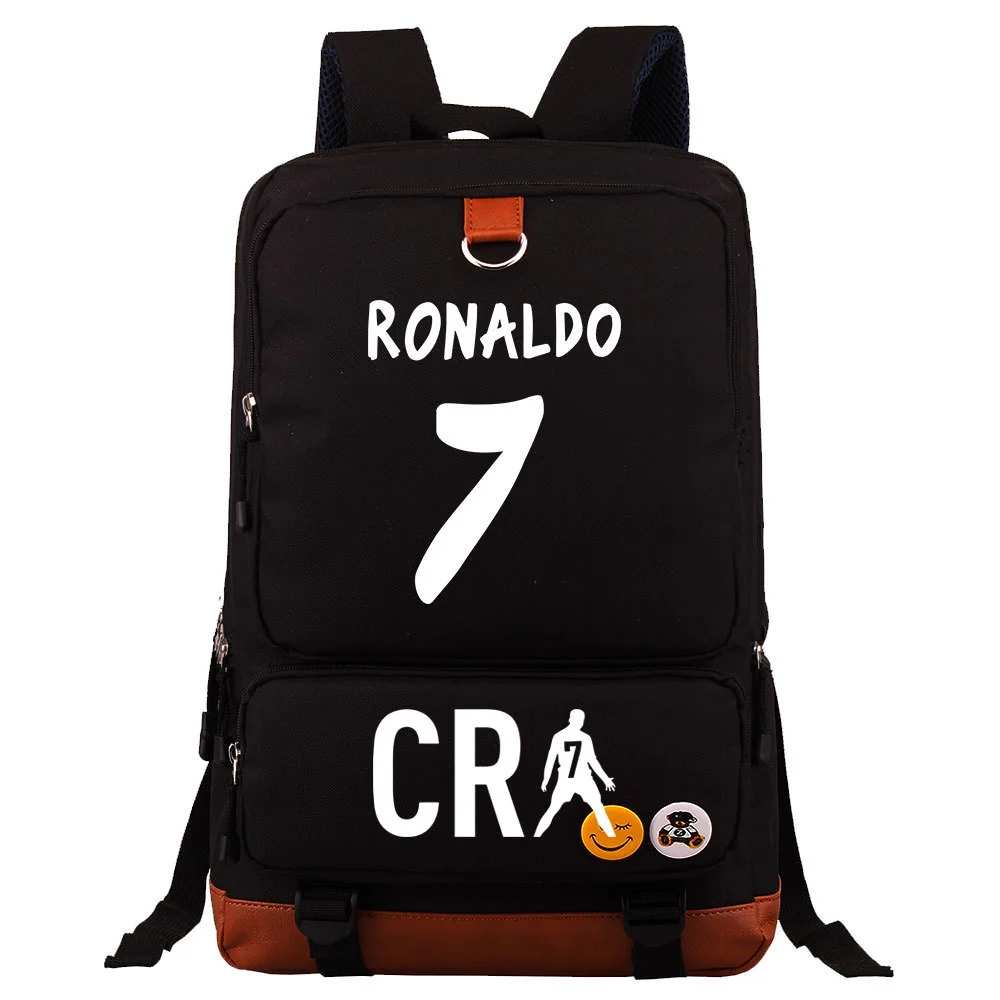 Buzzdaisy Cristiano Ronaldo Printed Square Backpack - Large Capacity and Laptop Compartment