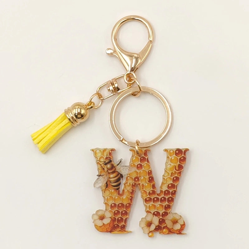 Classic Style Commute Letter Bee Arylic Unisex Bag Pendant Keychain