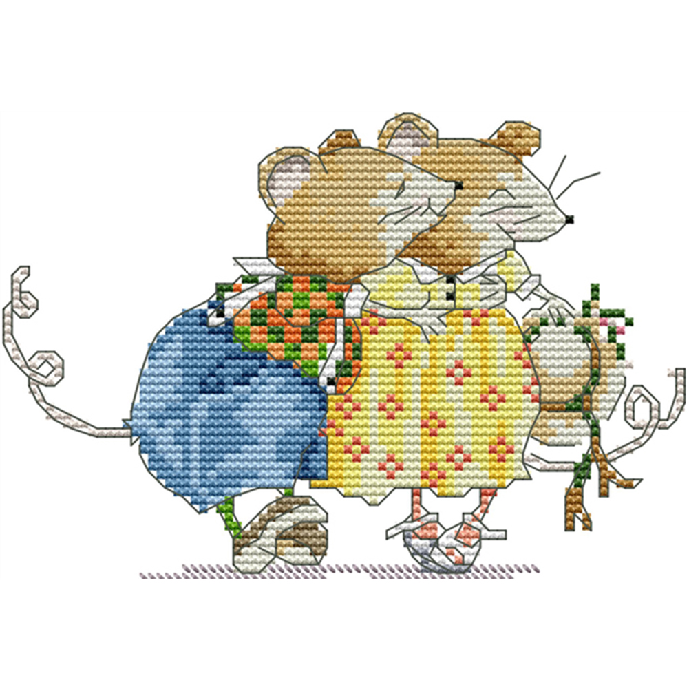 

Ballet Mouse - 14CT Stamped Cross Stitch - 20*15CM, 501 Original