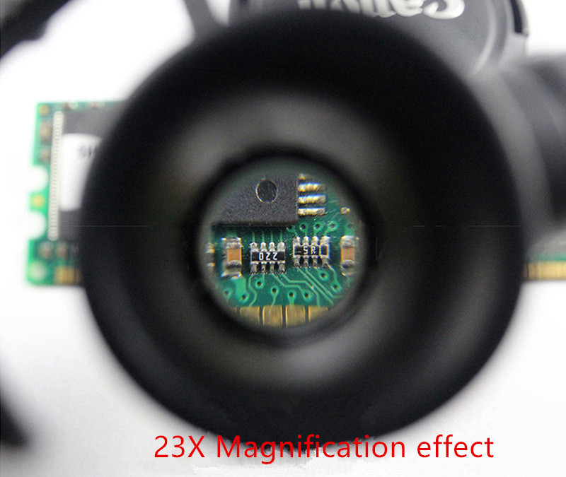 Likron Watches Adjustable Headband Magnifier with Dual LED Lights 8X