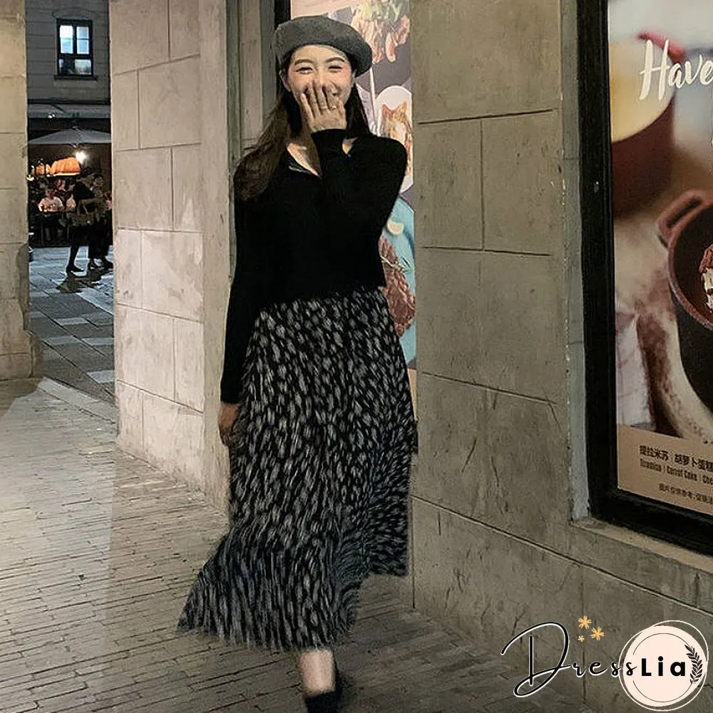 Skirts Women Design High Waist Summer Loose Trendy Elegant Artistic A-Line All-Match Print
