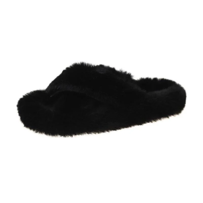 Letclo™ 2021 Winter Women Slippers Faux Fur Fully Wrapped Sole Vamp Furry Slippers letclo Letclo