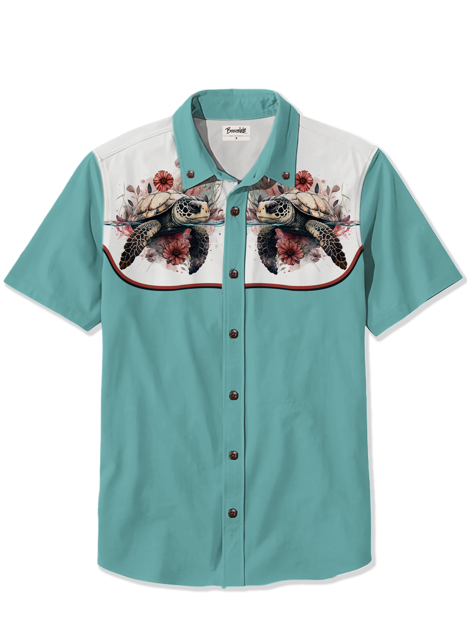 Turtle And Flower - 100% Cotton Shirt