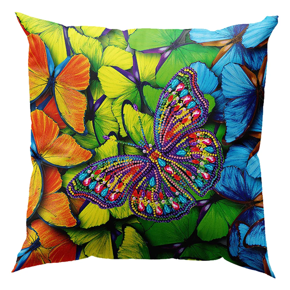 DIY Diamond Painting Pillow Case - Butterfly(30*30cm)(Single Side)