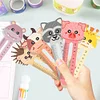 (US Only)6pcs Cartoon Animal Pattern 2D/Flat DIY Diamond Painting Ruler Bookmark Set