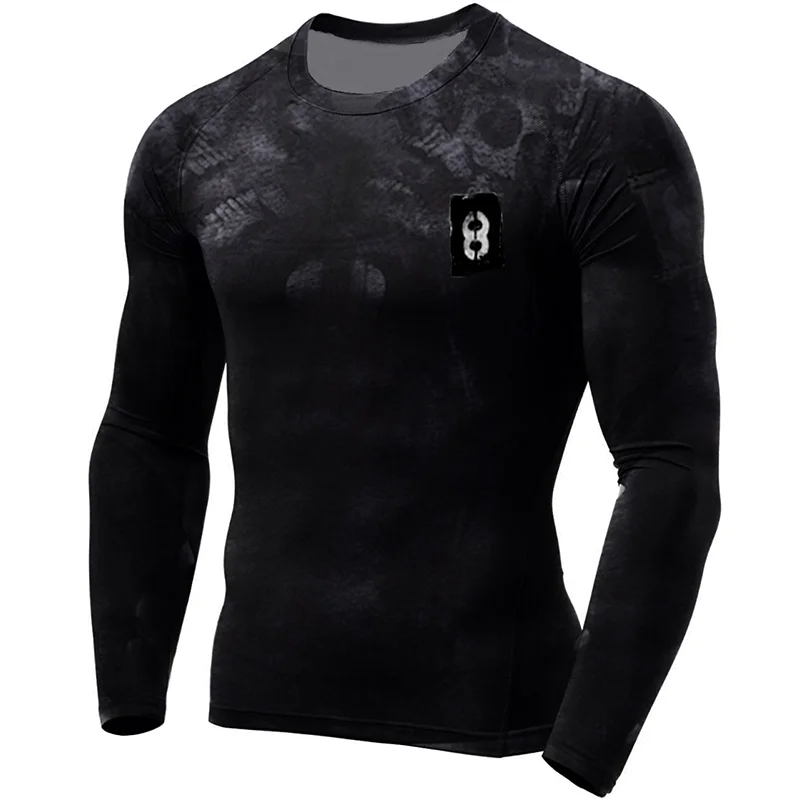 Men's outdoor tactical distressed long-sleeved T-shirt / [viawink] /