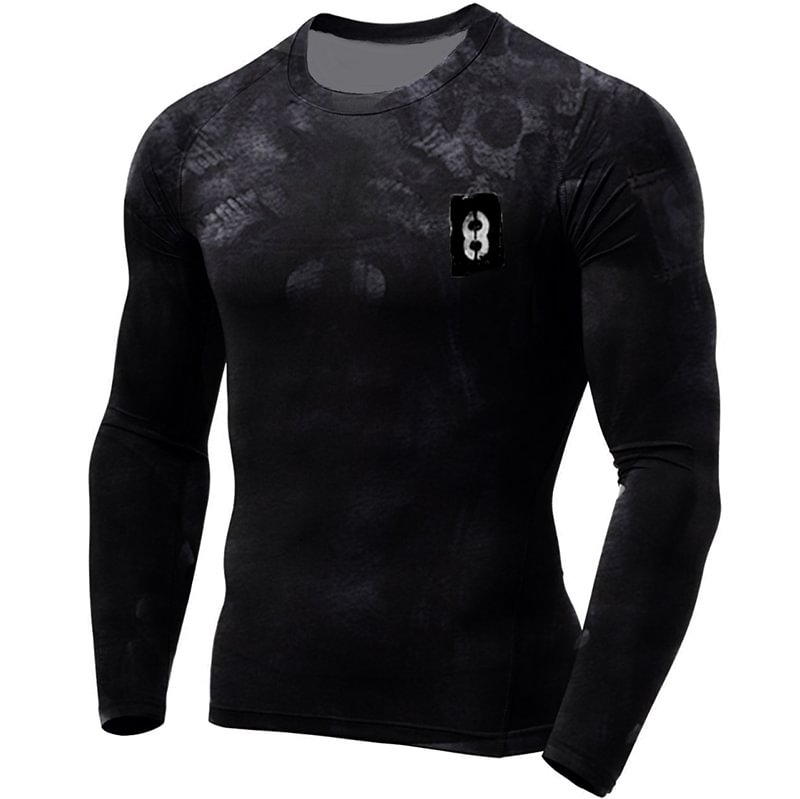 Men's outdoor tactical distressed long-sleeved T-shirt / [viawink] /
