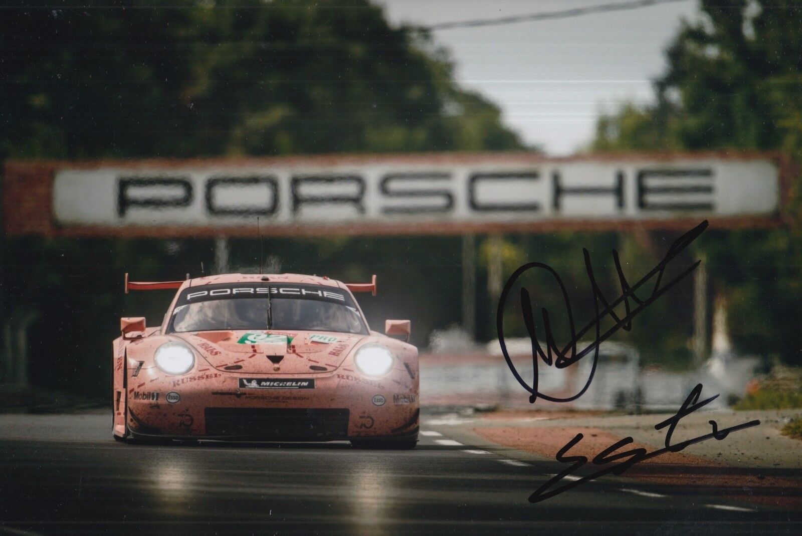 Christensen, Estre Hand Signed Porsche 911 12x8 Photo Poster painting 2018 Le Mans 2.