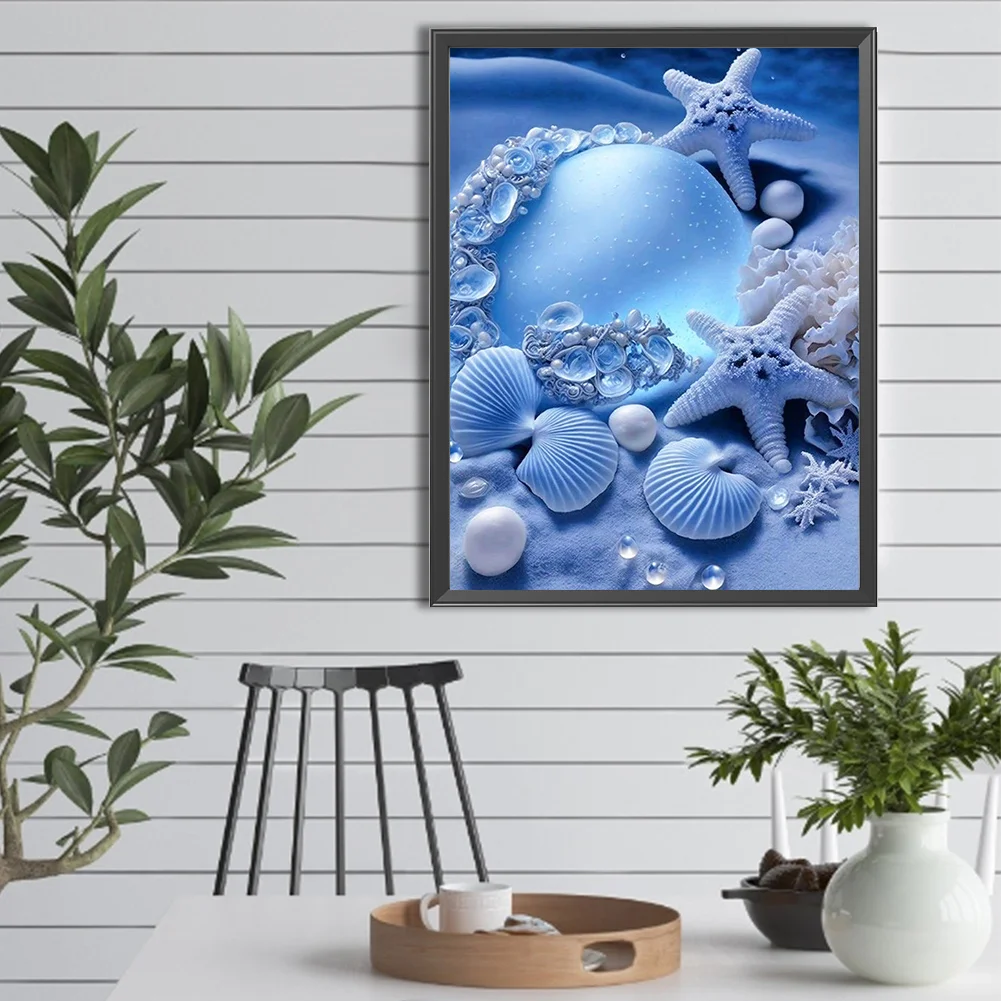 Diamond Painting - Full Round Drill - Coastal Blue Shell(Canvas|30*40cm)