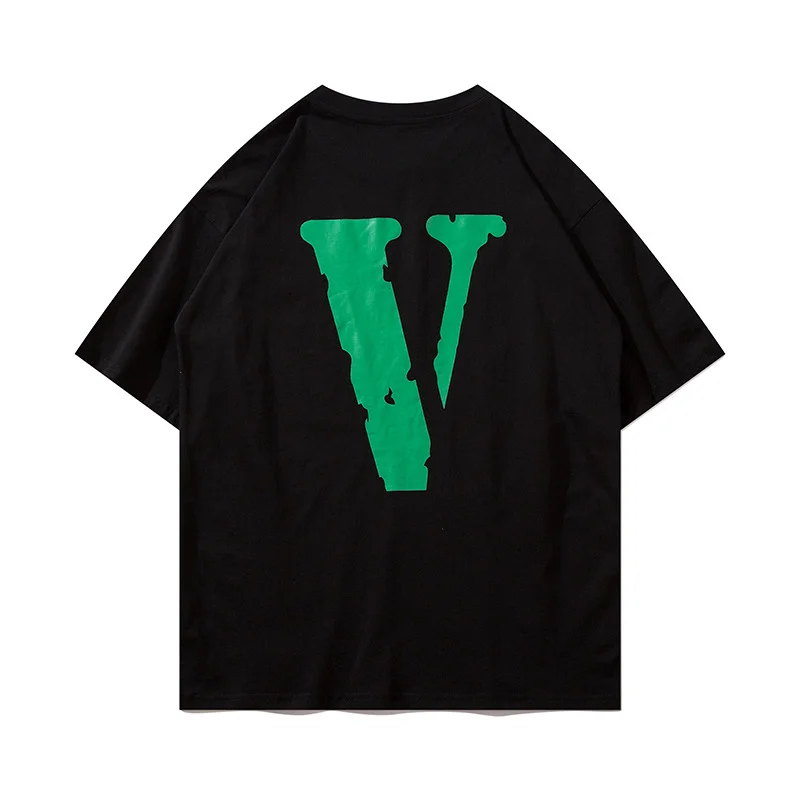 VLONE Short Sleeves Green Label Back Big V Couple T-Shirt
