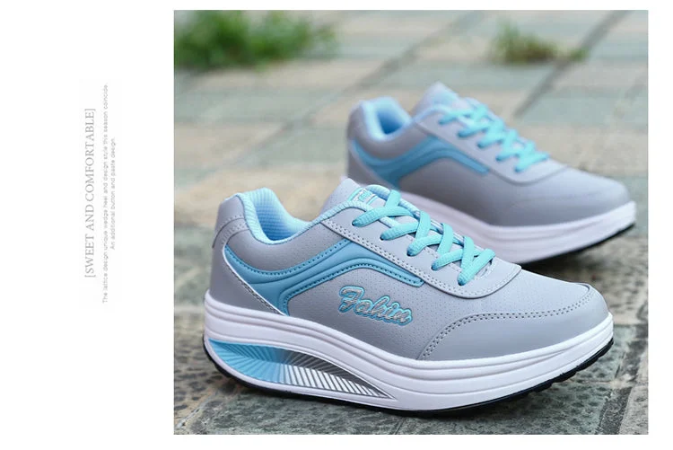 WGZNYN 2022 Platform Sport Shoes For Women Sneakers Pu Leather Breathable Comfortable Fashion Womens Walking Casual Shoes