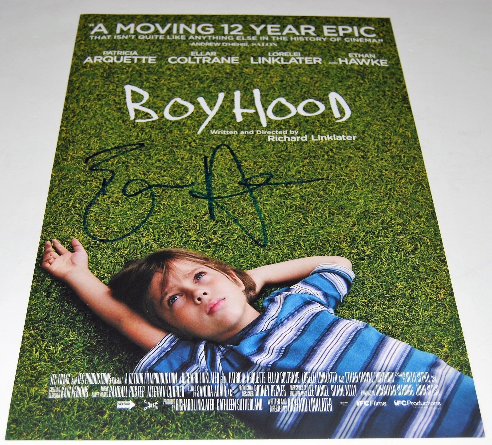 ETHAN HAWKE signed (BOYHOOD) 12X18 movie poster Photo Poster painting *DAD* W/COA