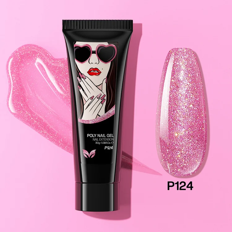 Pink Diamond Glitter Poly Nail Gel 30ml