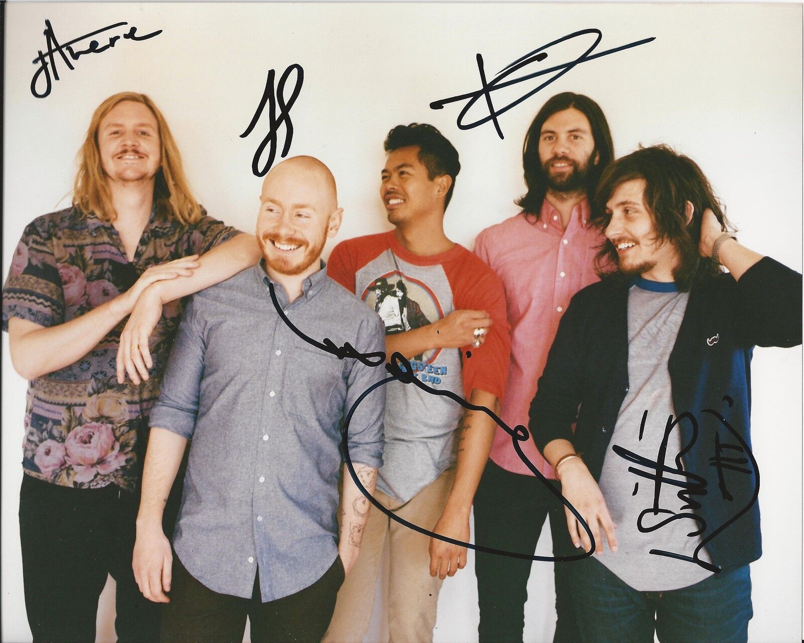 The Temper Trap REAL hand SIGNED indie band Photo Poster painting #1 by all 5 COA