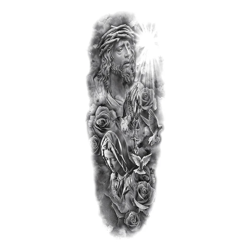 Waterproof Large Arm Temporary Tatoo Sticker Supernatural Fake Animal Stickers For Men Body Art Temporary Tattoo Skeleton Hand