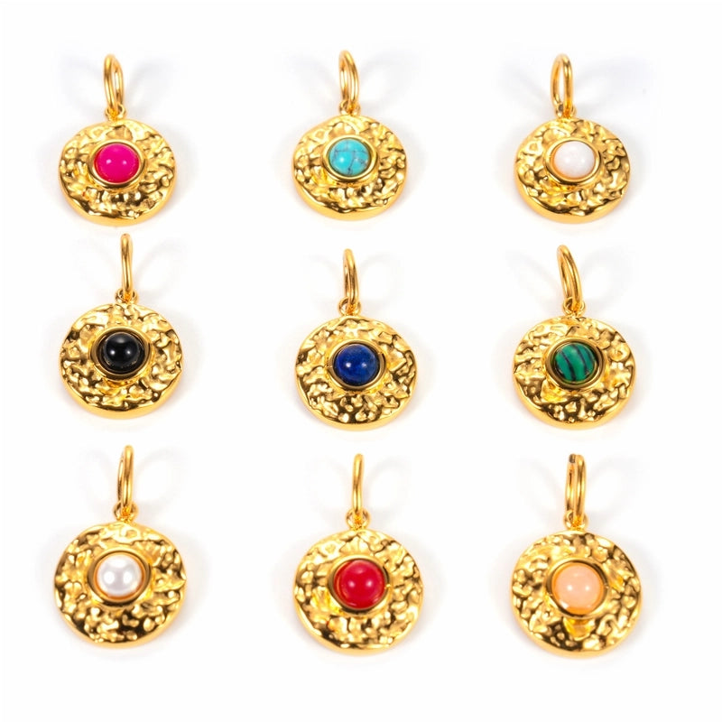 1 Piece 12.2*14.5mm 304 Stainless Steel Geometric Hammered Pendant Jewelry Accessories