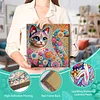 Regenbogen-verzierte Mandala-Katze speziell geformte 5D-DIY-Teilbohrer-Diamanten-Punkte, Edelstein-Kunst-Kits mit Rahmen, Diamanten-Gem&auml;lde, Edelstein