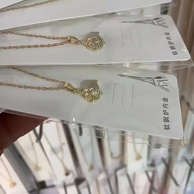 Fish Cat's Eye Gold-Plated Necklace