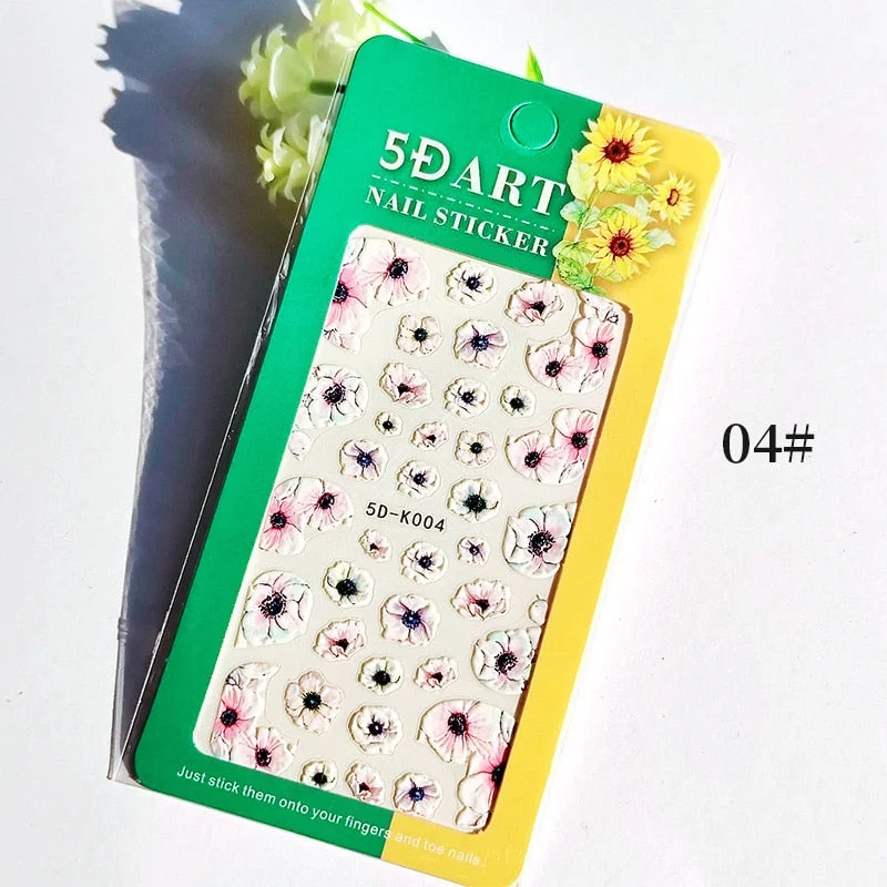 1PC 5D Nail Stickers Winter Santa Claus Self-Adhesive Slider Nail Art Decorations Christmas Snow Decals Manicure Accessories-Nail Inspo