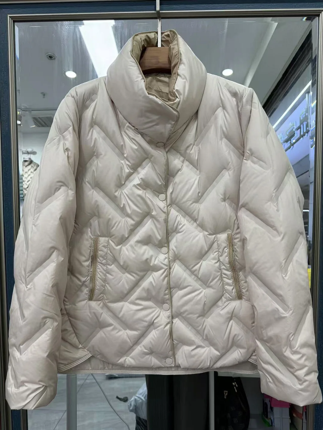 Toloer Autumn And Winter New Standing Collar Single Breasted Down Jacket Female Short Money Loose Show Thin Thin White Duck Down Warm Coat-Outfit Ideas