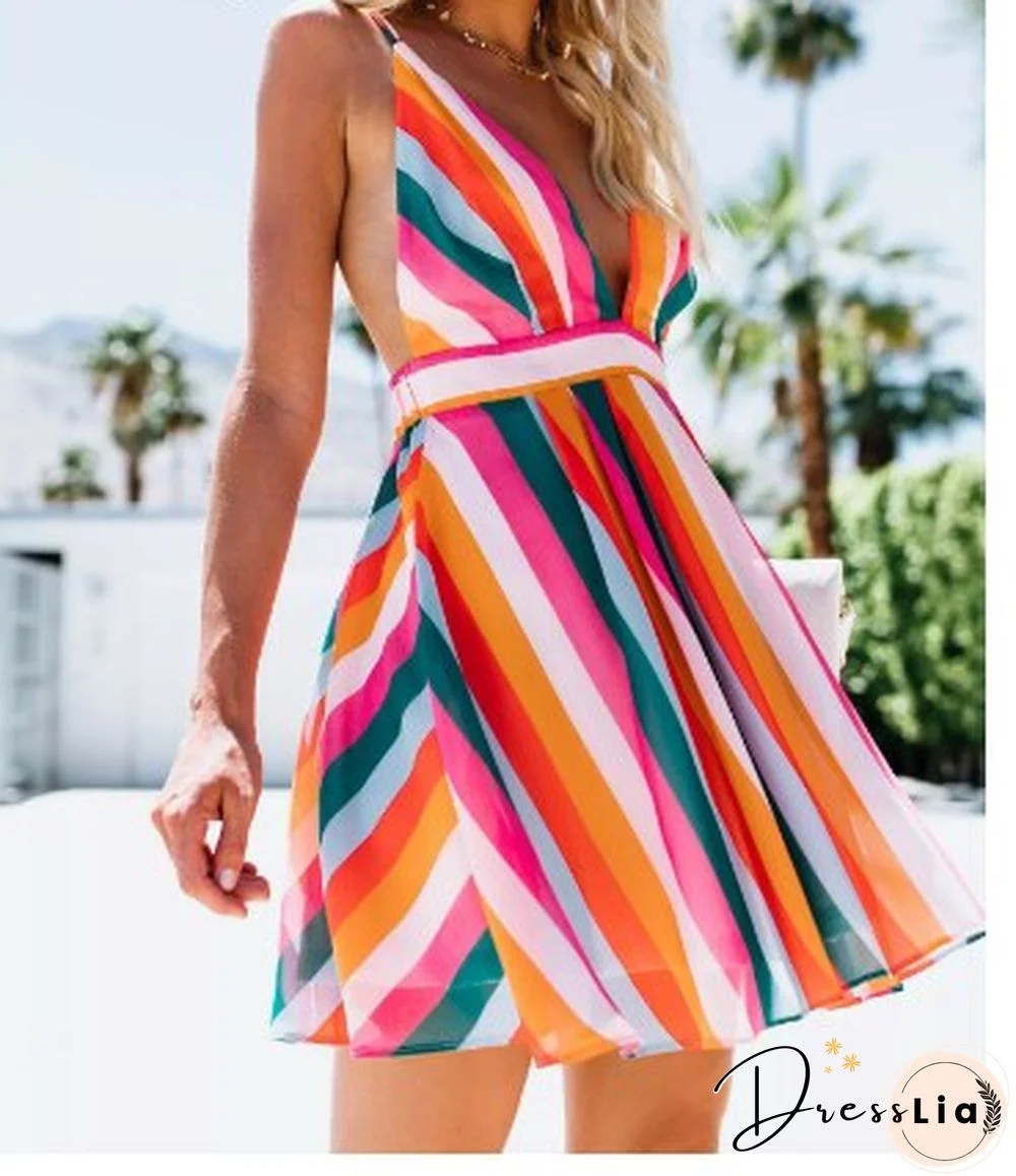 Women's Striped Mini Dress