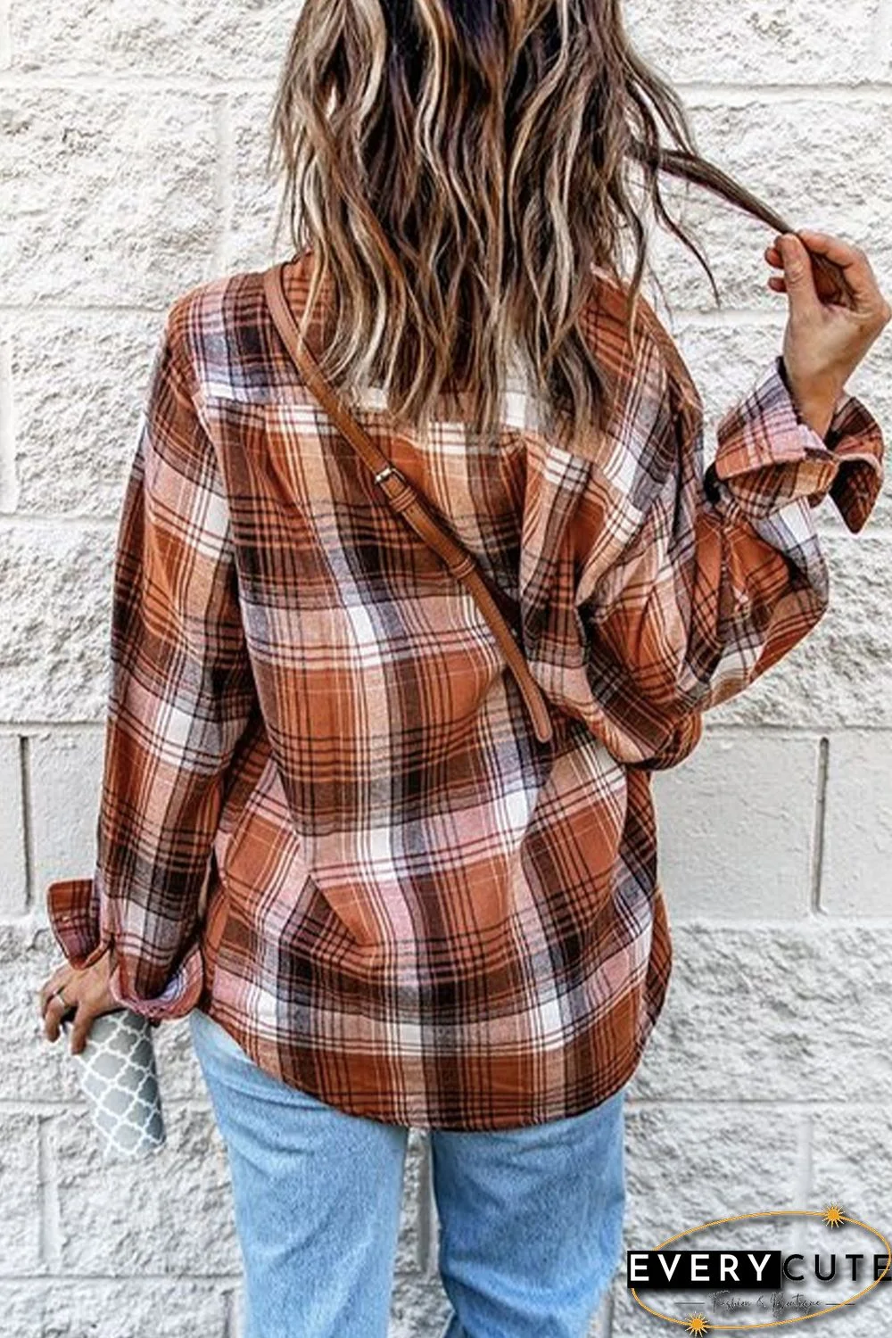 Plaid Long Sleeve Shirt with Pocket