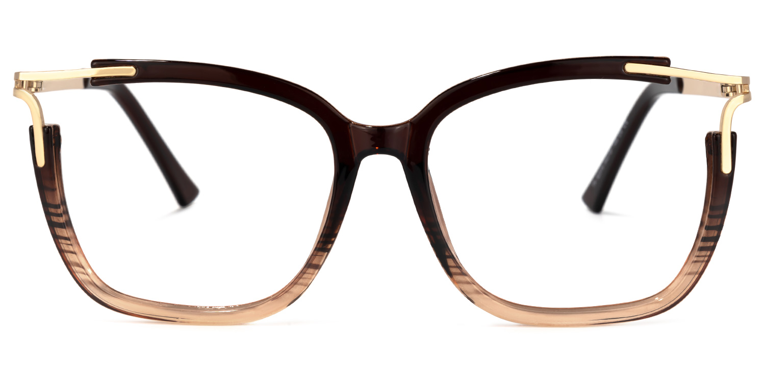 Nuriama Braun Kristall Cateye Brille Braun