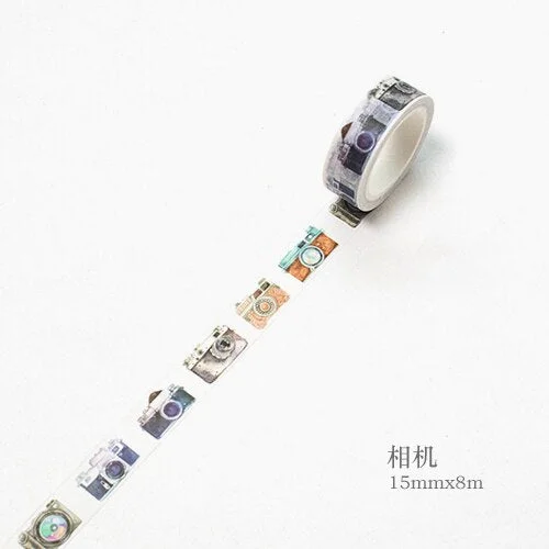 1 Roll/set Vintage Washi Tape Panda Feather Bottle Decorative Tape for DIY Album Diary Planner Masking Tape 8m