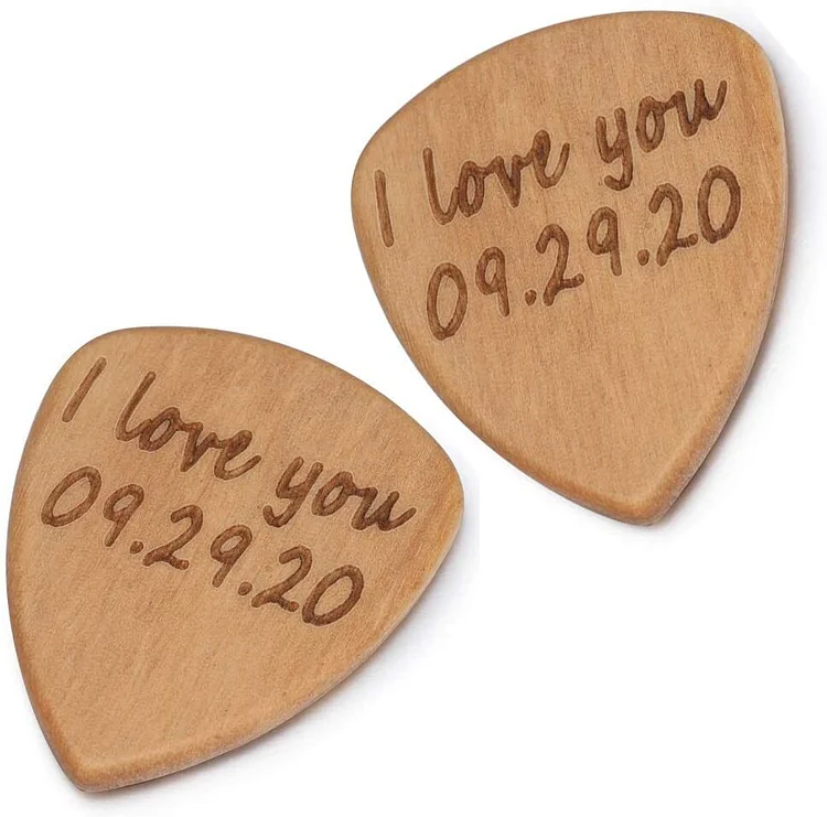 Personalized Guitar Picks 2pcs Custom Wooden Guitar Picks