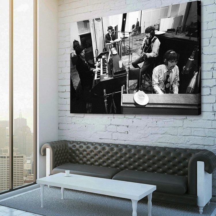 The Beatles in Abbey Road Studios Canvas Wall Art