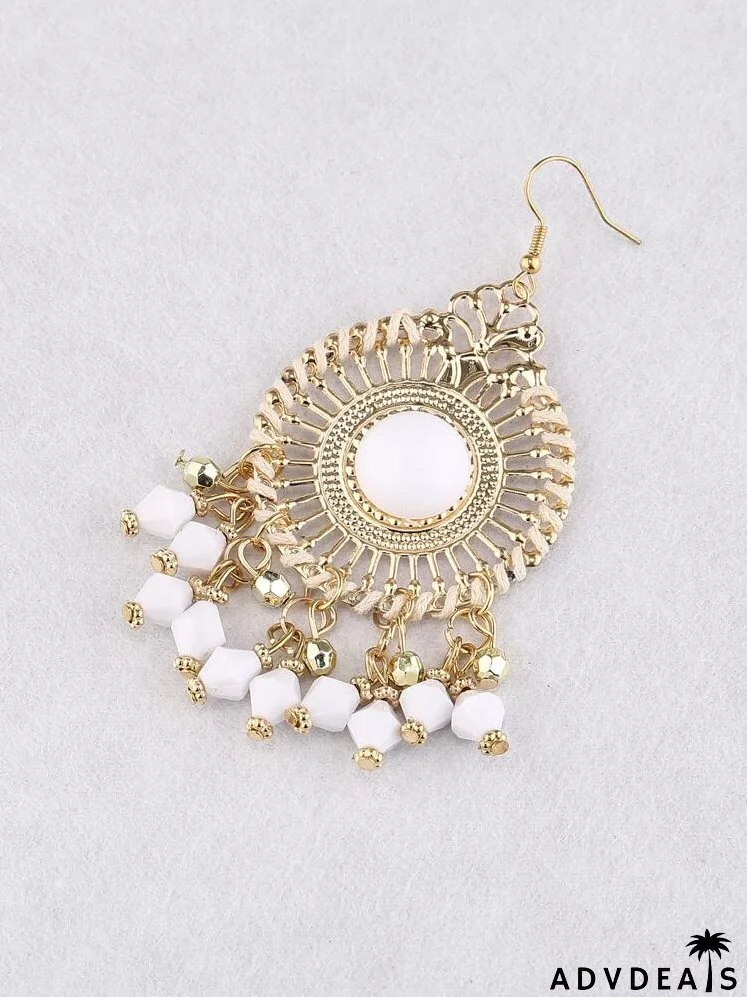 Bead Tassel Drop Earrings