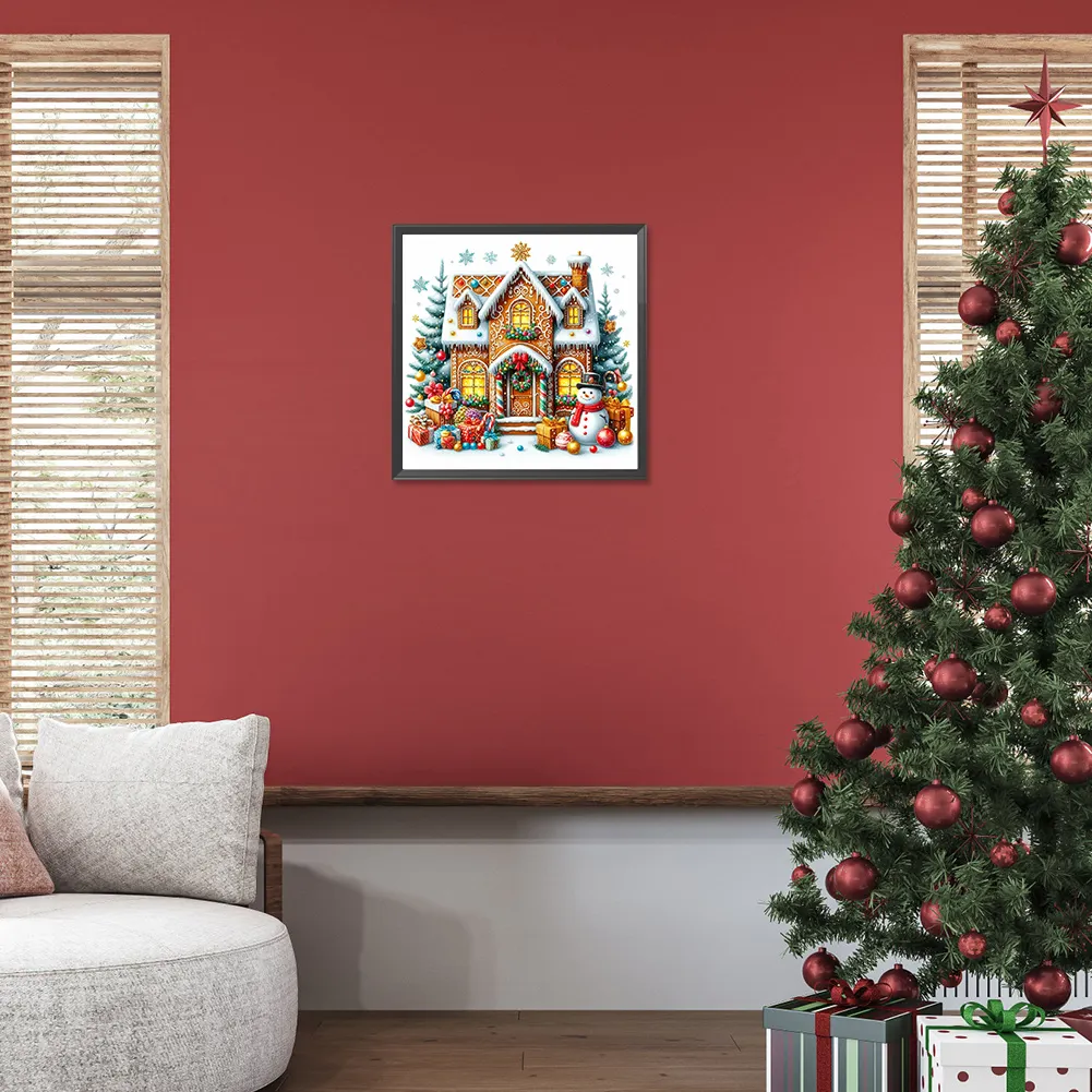 Diamond Painting - Full Round Drill - Christmas House(Canvas|40*40cm)