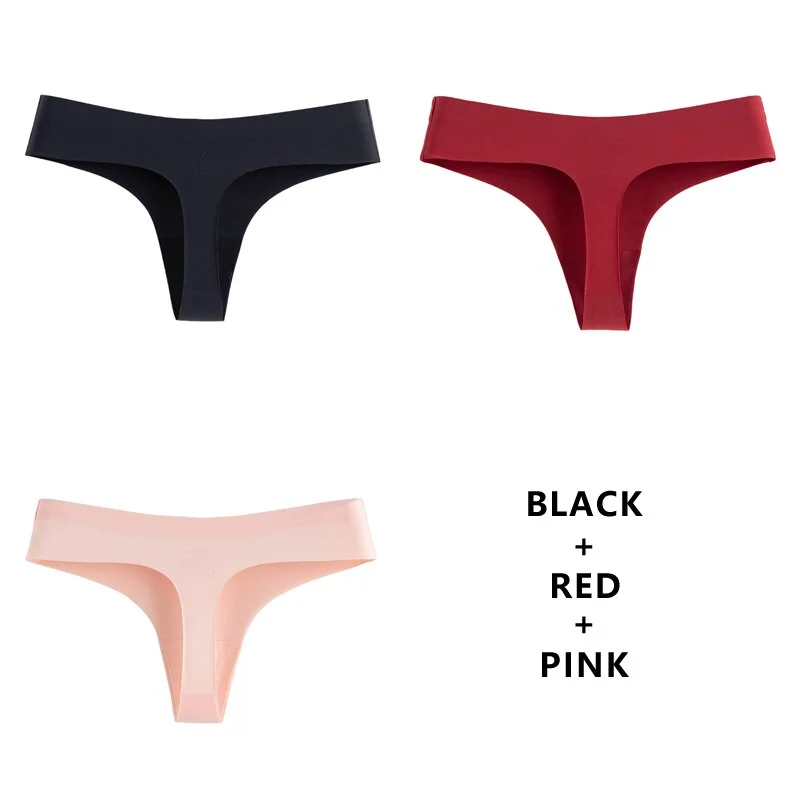 Meet'r 3Pcs/Lot Women Seamless Panties Underwear Fashion Sexy Low-Rise Thong Female Comfortable Intimates G String Lingerie