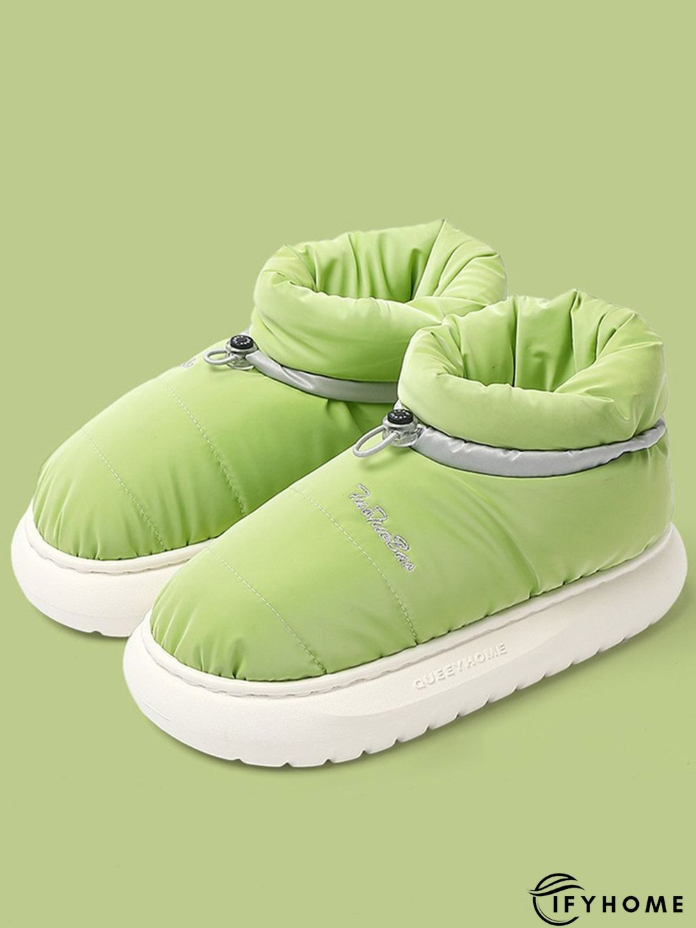 Waterproof Fabric Quilted Non Slip Lined Slipper Boots | IFYHOME