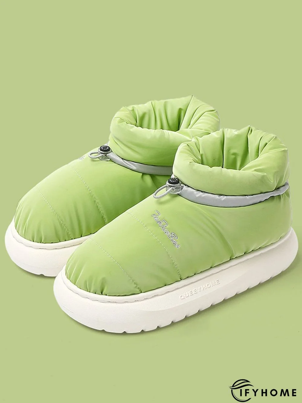 Waterproof Fabric Quilted Non Slip Lined Slipper Boots | IFYHOME